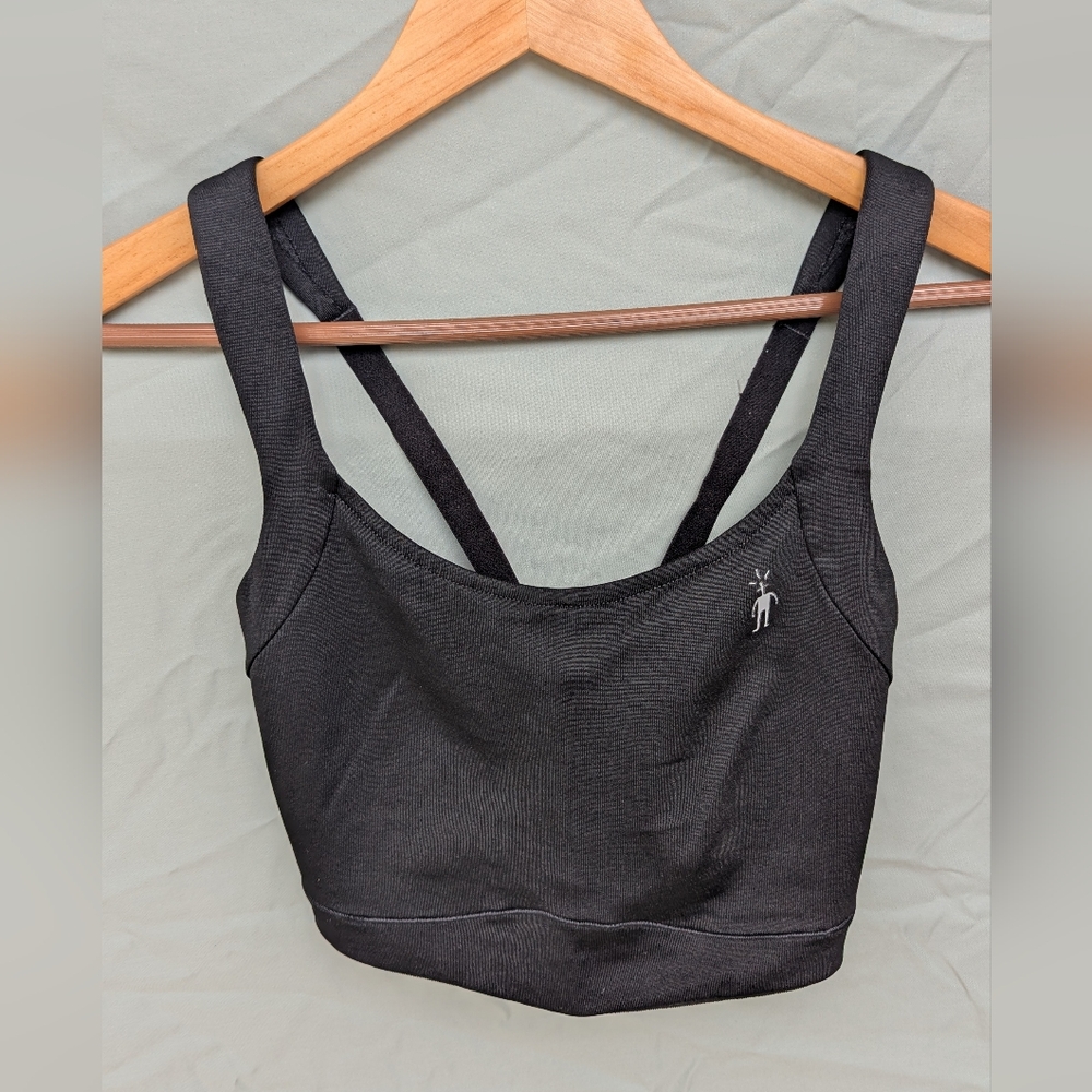 Smartwool PhD Adjustable Sports Bra Merino Black Size 34D